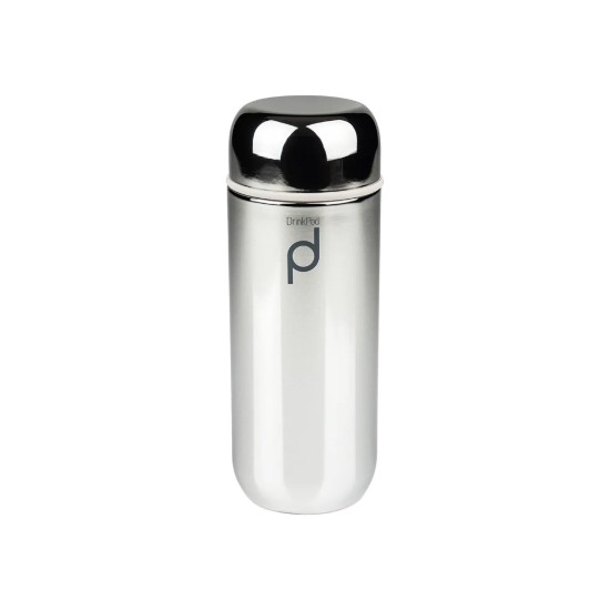 Borraccia termicamente isolata, acciaio inossidabile, 200 ml, "DrinkPod", argento metallizzato - Grunwerg