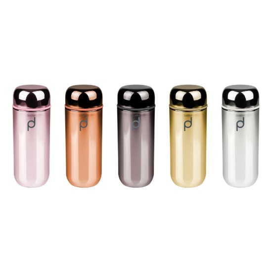 Borraccia termicamente isolata, acciaio inossidabile, 200 ml, "DrinkPod", argento metallizzato - Grunwerg