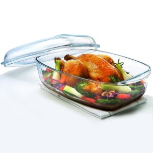 Rectangular dish with lid, made of heat-resistant glass, "Essentials", 4,4L + 2,3L - Pyrex