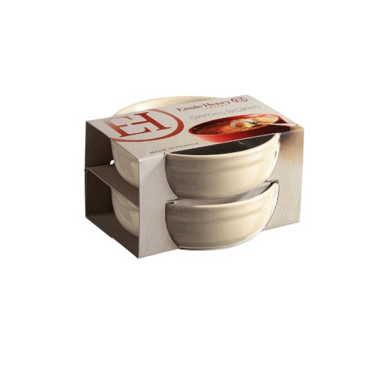 Set med 2 Creme Brulee-plattor, keramik, 12 cm, Clay - Emile Henry