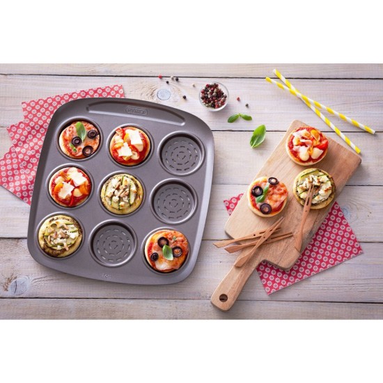 Mini-pizzaschaal, 30 x 28 cm, "ASIMETRIA", koolstofstaal - Pyrex