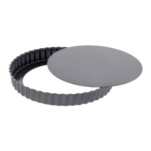 Stampo per crostate con base staccabile, 29 cm, acciaio blu - marchio "de Buyer".