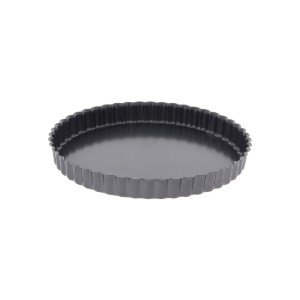 Stampo per crostate con base staccabile, 29 cm, acciaio blu - marchio "de Buyer".
