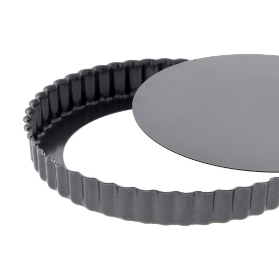Molde de tarta con base desmontable, 29 cm, acero azul - marca "de Buyer"
