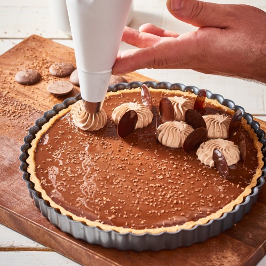 Molde de tarta con base desmontable, 29 cm, acero azul - marca "de Buyer"