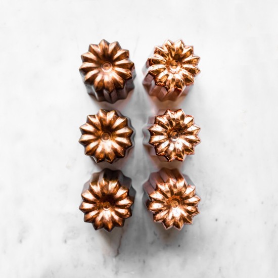 Fluted baking mould, copper, 4.5 cm - de Buyer