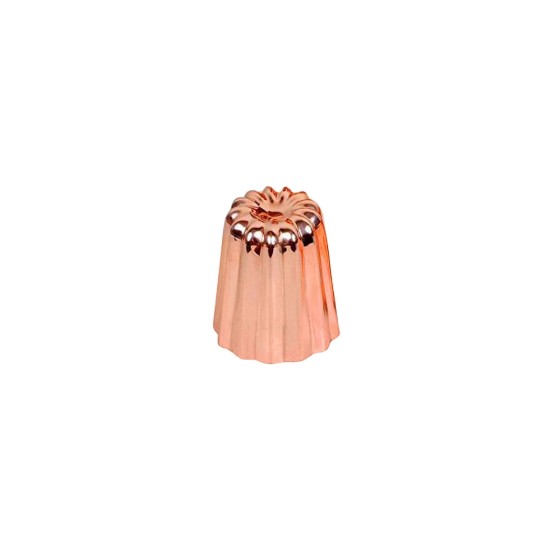 Fluted baking mould, copper, 4.5 cm - de Buyer