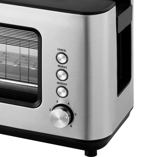 2-slot toaster, with glass window, 1200 W - Zokura