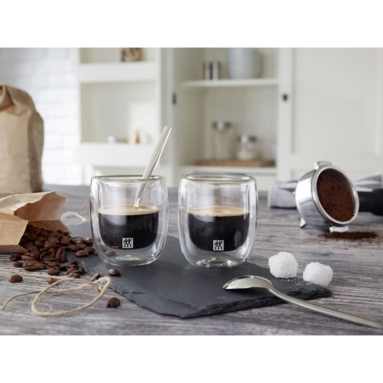 Σετ 2 φλιτζανιών espresso, διπλού τοιχώματος, από γυαλί, 80ml, "Sorrento" - Zwilling
