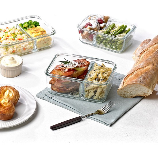 Food storage container, "Air Type" range, 670 ml, made from glass - Glasslock
