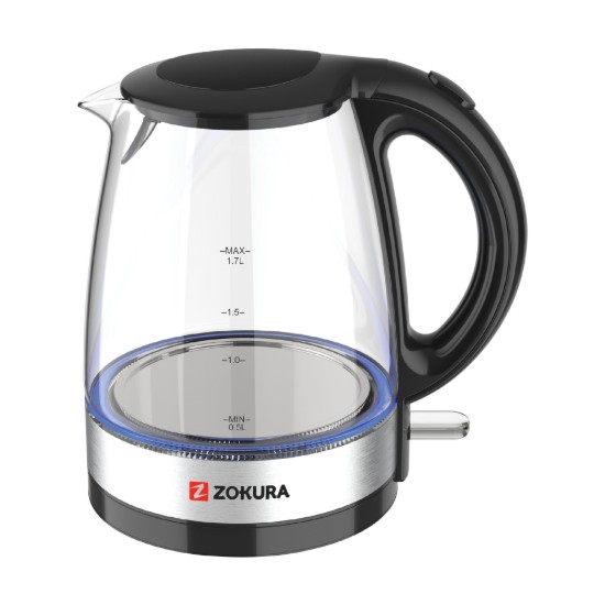 Bollitore elettrico, in vetro, 1,7 L, 2200 W - Zokura