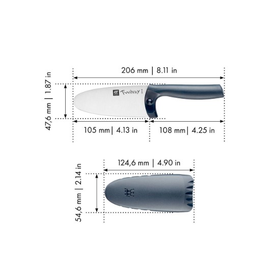 Children's chef's knife, 10 cm, Twinny, blue - Zwilling