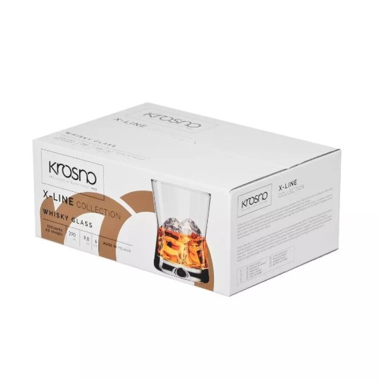 Set van 6 whiskyglazen, X-line, 290 ml - Krosno