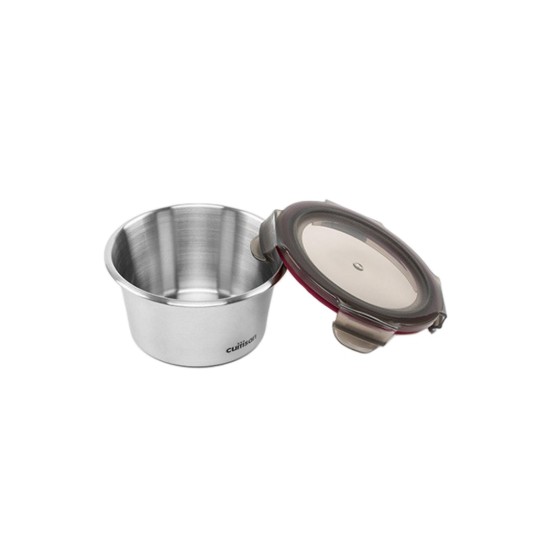 Set of 4 “Flora” food storage containers, round, stainless steel - Cuitisan