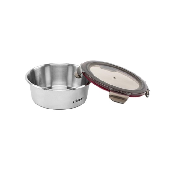Set of 4 “Flora” food storage containers, round, stainless steel - Cuitisan