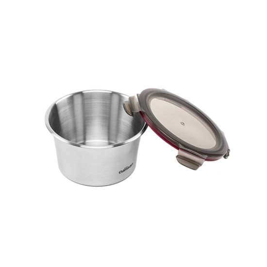 Set of 4 “Flora” food storage containers, round, stainless steel - Cuitisan