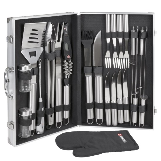 Set barbecue 24 pezzi, acciaio inossidabile - Zokura