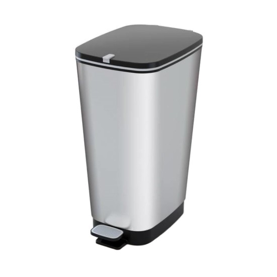 "Chique" afvalbak met pedaal, 45 L, Metallic Grijs - Curver