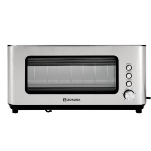 2-slot toaster, with glass window, 1200 W - Zokura