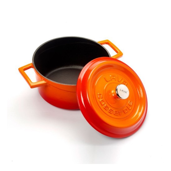 Casseruola, ghisa, 20 cm, "Trendy", colore arancio - LAVA