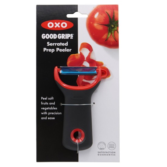 Vegetable peeler with serrated blade, stainless steel, red - OXO