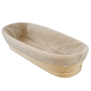 Cestello per lievitazione impasto ovale, 35 x 14 cm, rattan - Zokura