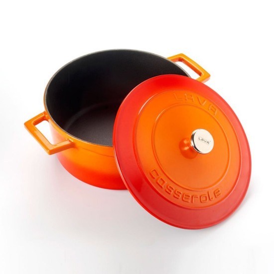 Casserole, fonte, 24 cm, "Folk", couleur orange - marque LAVA