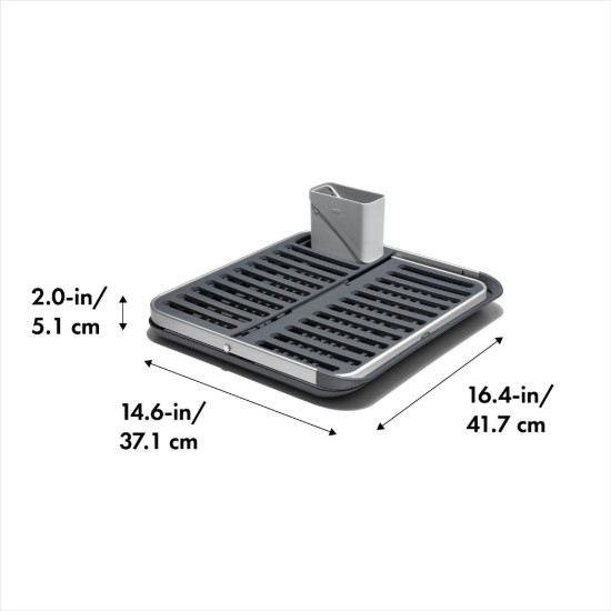 Opvouwbaar vaatdroogrek, 41,7 x 37,1 x 5,1 cm, aluminium - OXO