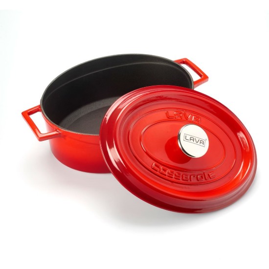 Cacerola ovalada, hierro fundido, "Trendy", 27 cm, roja - LAVA