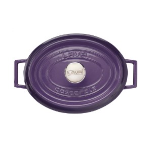 Oval saucepan, cast iron, 27 cm, "Trendy" range, purple - LAVA brand