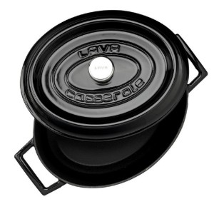 Ovale steelpan, gietijzer, 27cm/3,91L, "Trendy", Zwart - LAVA