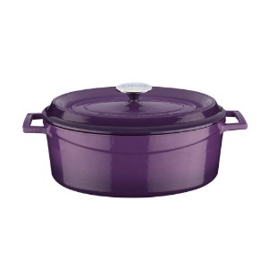 Ovale steelpan, gietijzer, 29 cm, "Trendy", paars - LAVA