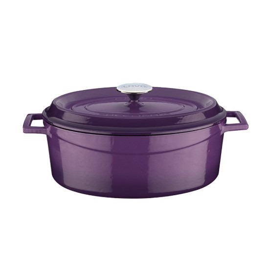Ovale steelpan, gietijzer, 29 cm, "Trendy", paars - LAVA