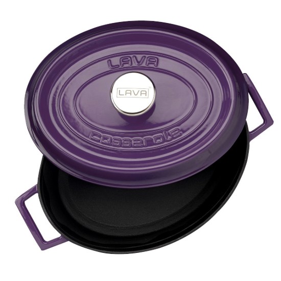 Ovale steelpan, gietijzer, 29 cm, "Trendy", paars - LAVA