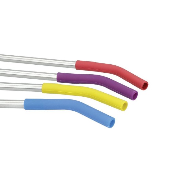 Set di 4 cannucce in acciaio inox, 23 cm e spazzola per la pulizia - prodotto da Kitchen Craft