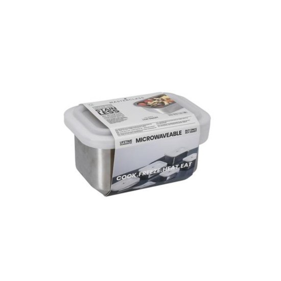 Stainless steel food container, 11 × 15 × 9 cm, MasterClass range – made by Kitchen Craft