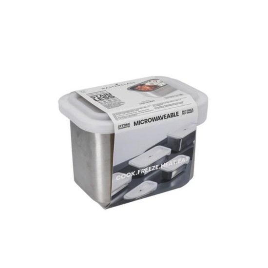 Food container, made from stainless steel,11 x 15 x 13 cm, MasterClass range - made by Kitchen Craft 