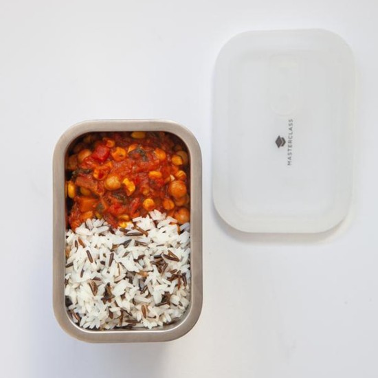 Food container, made from stainless steel,11 x 15 x 13 cm, MasterClass range - made by Kitchen Craft 