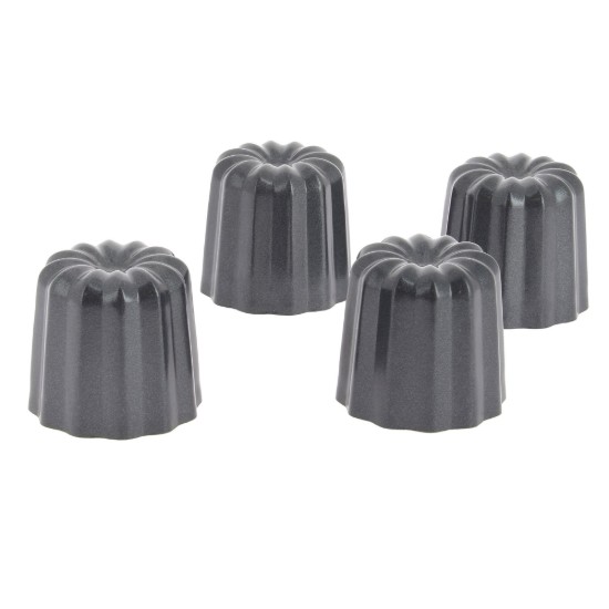 4-delige Canneles bakvormen set, staal, 5,5 cm - de Buyer