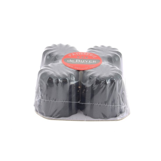 4-delige Canneles bakvormen set, staal, 5,5 cm - de Buyer