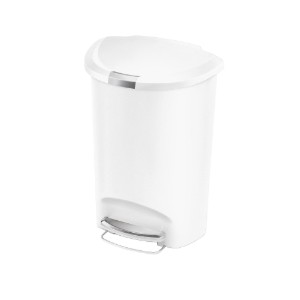 Pattumiera con pedale, 50 L, semitonda, Bianco - simplehuman