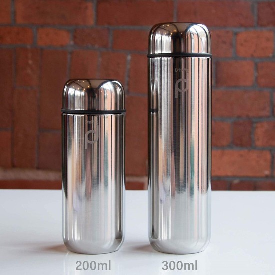 "DrinkPod" thermisch isolerende fles van roestvrij staal, 300 ml, zilverkleur - Grunwerg