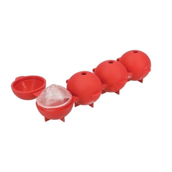 Bolvorm voor ijs, 21,5 x 7 x 4 cm, siliconen, rood - made by Kitchen Craft
