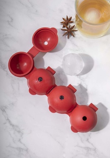Bolvorm voor ijs, 21,5 x 7 x 4 cm, siliconen, rood - made by Kitchen Craft