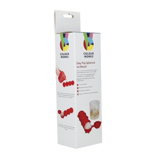 Bolvorm voor ijs, 21,5 x 7 x 4 cm, siliconen, rood - made by Kitchen Craft