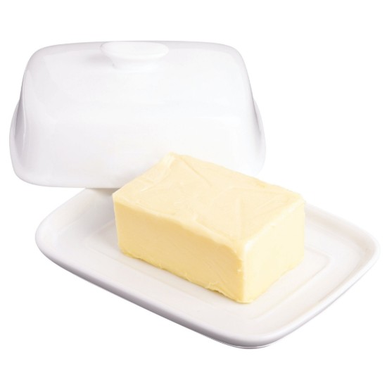 Burriera con coperchio, 18 x 14 cm, porcellana - Kitchen Craft