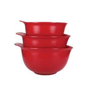 Set van 3 mengkommen, plastic, Empire Red - merk KitchenAid
