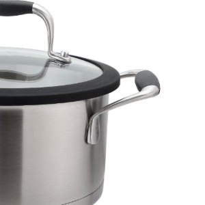 Saucepan with lid, stainless steel, 22 cm / 4.1 L - Zokura