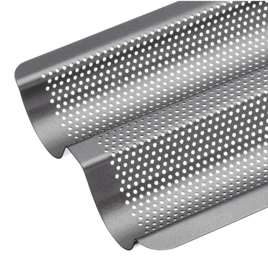 Tray for preparing French baguettes, 39 x 16.5 cm, steel - Kitchen Craft