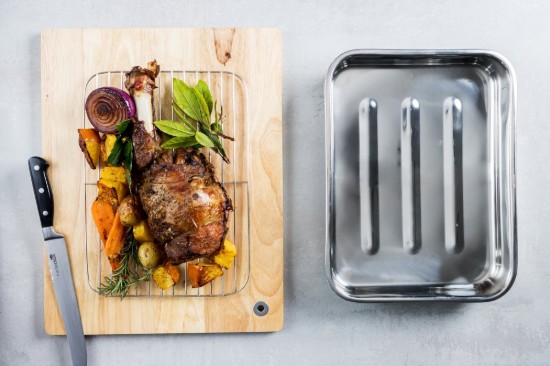 Edelstahltablett mit abnehmbarem Grill, 38 x 27,5 cm - von Kitchen Craft